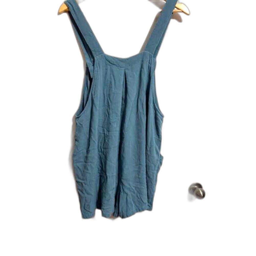 Teal Relaxed Wide-Leg Jumpsuit / Romper Shortalls –XL Coastal IndieBoho Festival - Picture 4 of 9